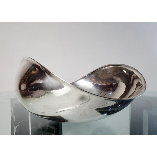 Metal Silver-Plated Candara Bowl attributed to Lino Sabattini, Italy, 1970s For Sale - Image 7 of 11