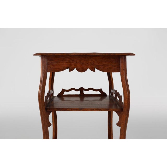 1920s French Art Deco Side Table in Oak, 1920 For Sale - Image 5 of 13