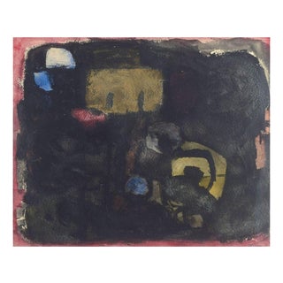 Bengt Orup, Abstract Composition in Dark Tones, 1950s, Watercolour on Paper For Sale