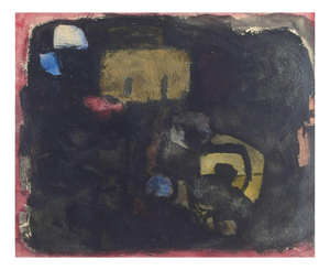 Bengt Orup, Abstract Composition in Dark Tones, 1950s, Watercolour on Paper