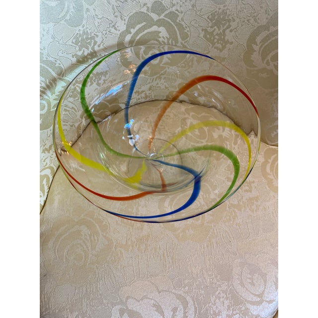 Mid-Century Modern 1980s Decorative Art Glass Bowl For Sale - Image 3 of 4