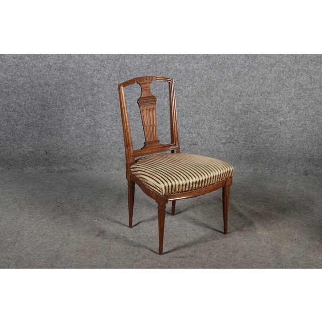 Antique Louis XVI Chairs in Walnut, 1780, Set of 3 For Sale - Image 11 of 18