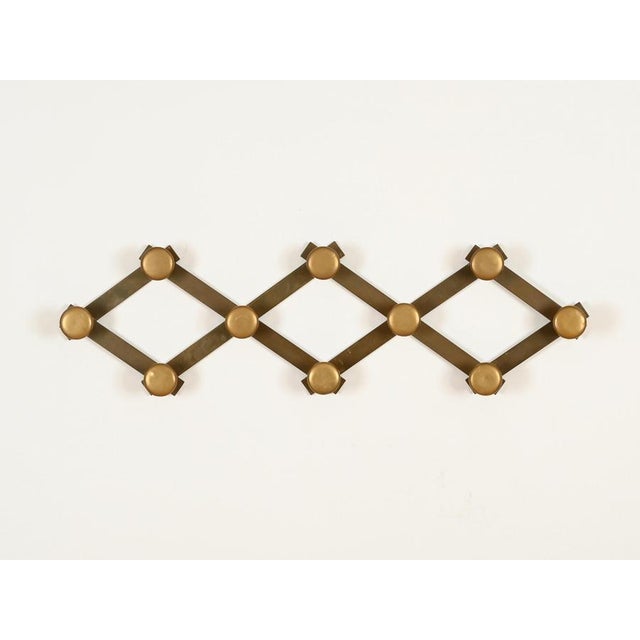 Italian Expandable Brass Coat Rack by Luigi Caccia Dominioni, Italy, 1960s For Sale - Image 9 of 12