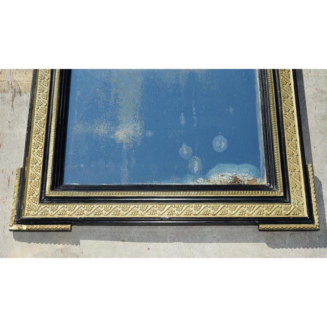 Gold Italian Foxed Glass Mirror with Gilt Frame, 1840s For Sale - Image 8 of 18