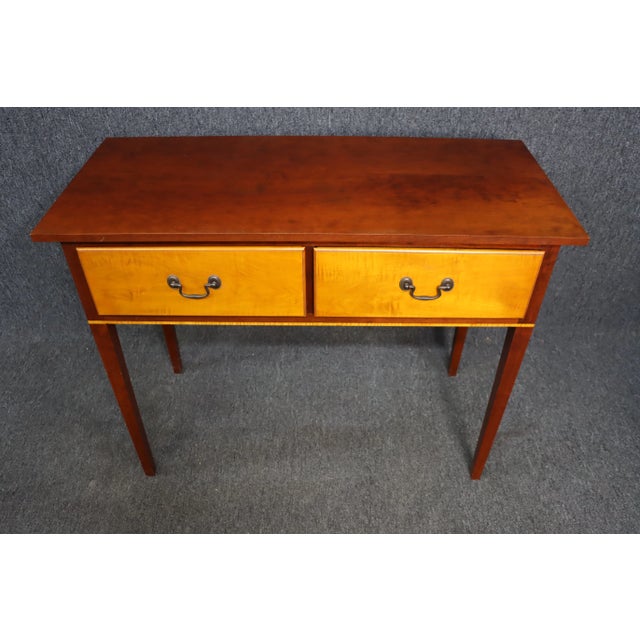 Hepplewhite Eldred Wheeler Hepplewhite Cherry & Tiger Maple Huntboard For Sale - Image 3 of 8