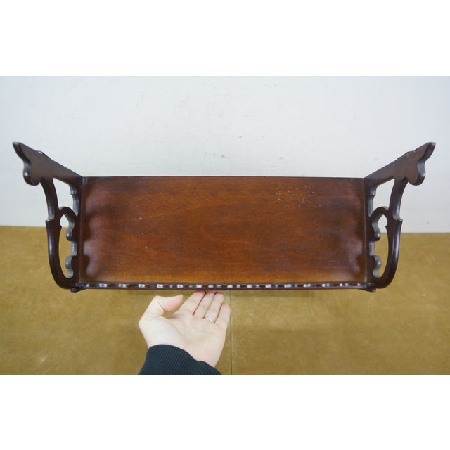 Chinese Chippendale Mahogany Fretwork Hanging Trinket Curio Display Shelf 24" For Sale - Image 12 of 16