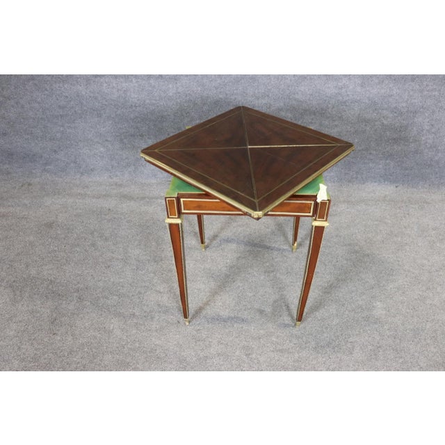 Wood Early 20th Century Fine French Mahogany and Felt Games or Napkin Louis XVI Table For Sale - Image 7 of 10