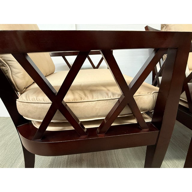 Barbara Barry for Baker Furniture Double X Armchairs, Pair For Sale - Image 11 of 12