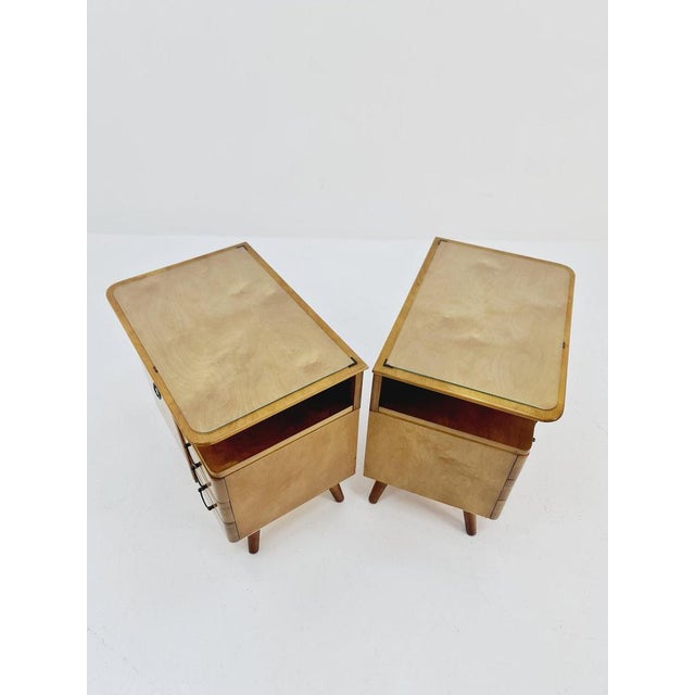 Mid-Century German Beech Bedside Tables from Wk Möbel, 1960s, Set of 2 For Sale - Image 9 of 12