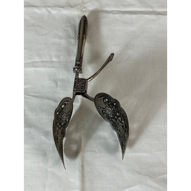 Silver-Plated Asparagus Tongs, 1890s For Sale - Image 6 of 14