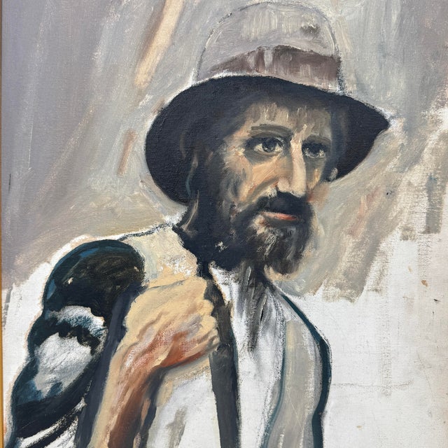 An original oil portrait study titled “Gold Miner,” signed D. Dane on the reverse and acquired directly from the artist’s...