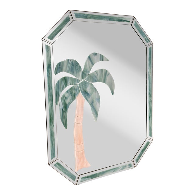 Vintage Postmodern Florida-Style Palm Tree Wall Mirror For Sale
