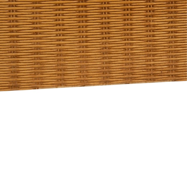 1960s Pair Vintage Twin Rattan Headboards W/ Bamboo Style Wood Trim 40" - Combine for King For Sale - Image 5 of 13