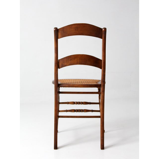 Antique Victorian Cottage Cane Seat Chair For Sale - Image 11 of 12