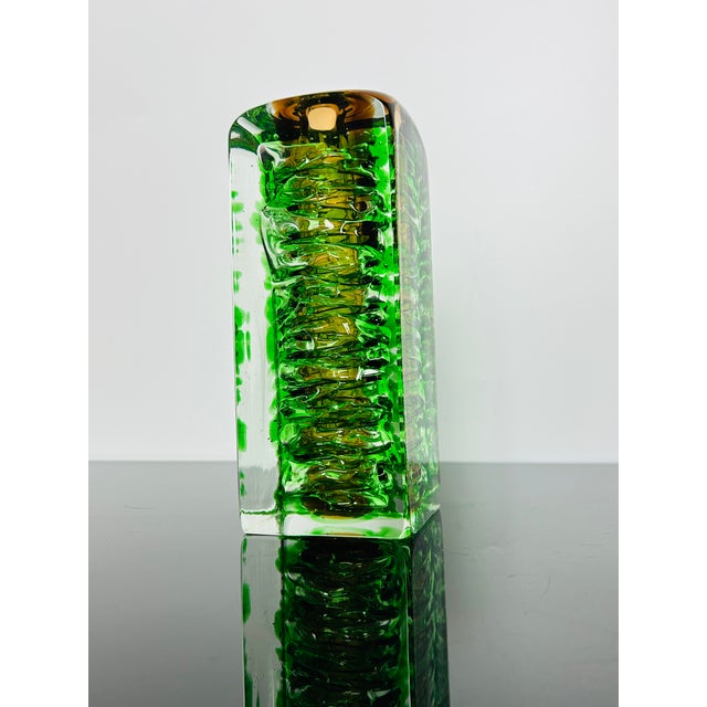 Green Model 6860/18 Topaz and Uranium Art Glass Vase by František Vízner for Škrdlovice, Czechoslovakia, 1960s For Sale - Image 8 of 14