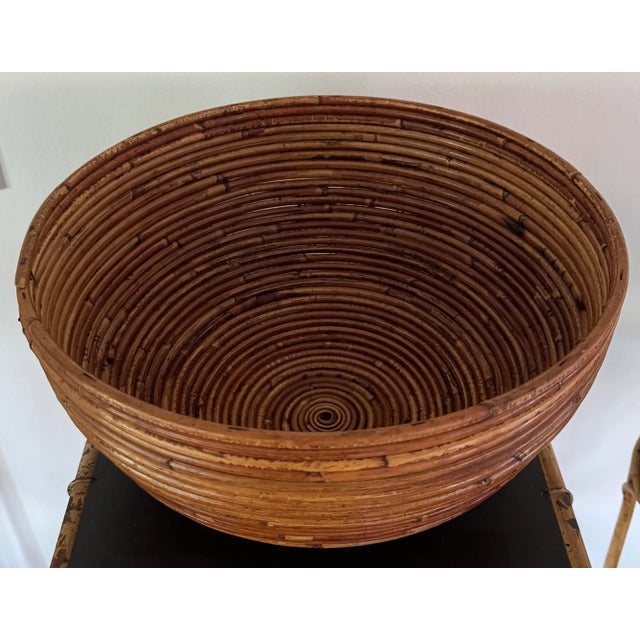Vintage Monumental Crespi Style Split Reed Bowl For Sale - Image 9 of 9