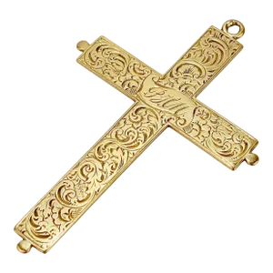 Antique Edwardian Engraved 14 Karat Gold Crucifix or Cross Pendant
