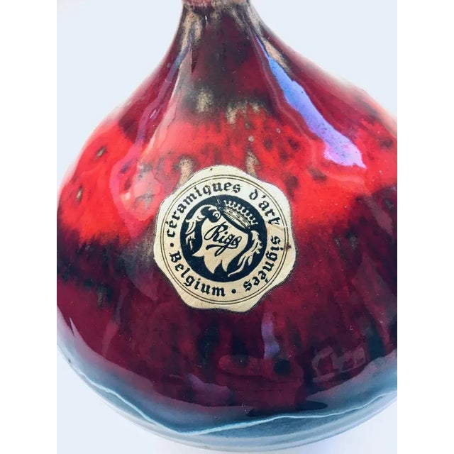 Mid-Century Ceramic Art Vase by Rigo, Belgium, 1960s For Sale - Image 10 of 10