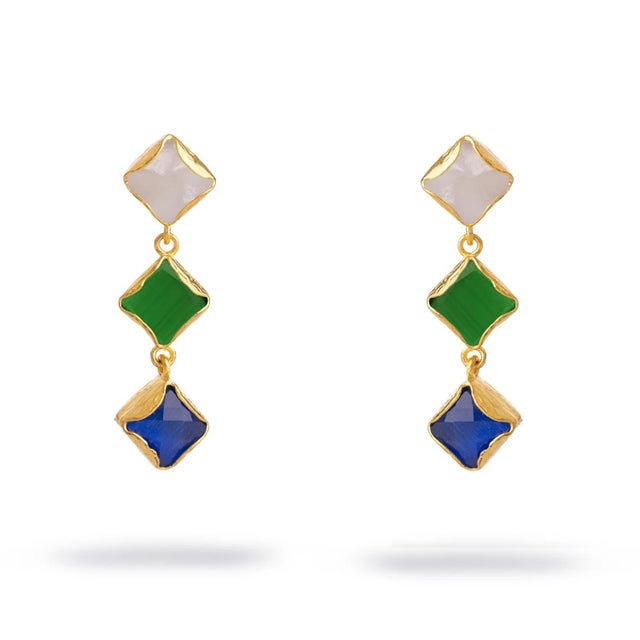 Trinity Glow Triple Drop Earrings, A Pair For Sale - Image 9 of 9