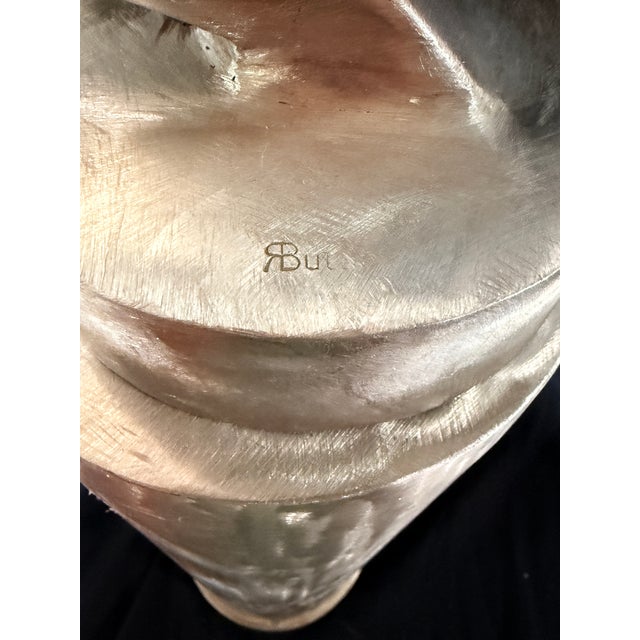 Modernist Polished Steel Crescent Sculpture, C. 1985 - Signed For Sale - Image 4 of 6