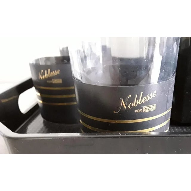 Noblesse Picnic Set of Tray, Black Plastic Ice Cube Trays & Glasses from Rastal, 1970s, Set of 8 For Sale - Image 4 of 6