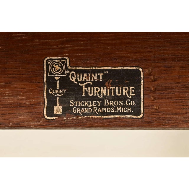 Stickley Brothers Antique Mission Oak and Cane Arts & Crafts Armchair For Sale - Image 14 of 15
