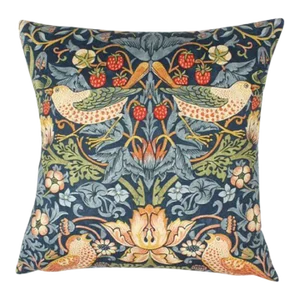 William Morris Strawberry Thief Indigo Cushion