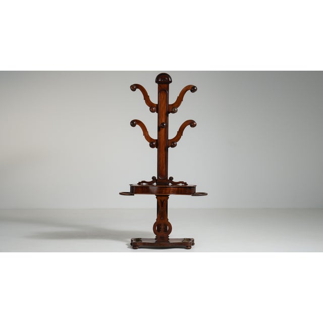 19th Century United Kingdom Victorian Brown Mahogany Coat Rack For Sale - Image 12 of 14