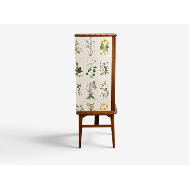 Swedish Modern, Nordens Flora Cabinet, Mahogany, Lithographs, Sweden, 1940s For Sale - Image 13 of 13
