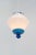 Scandinavian Art Deco Milk Glass Pendant Light with Azure Blue Details, 1930s For Sale - Image 4 of 17