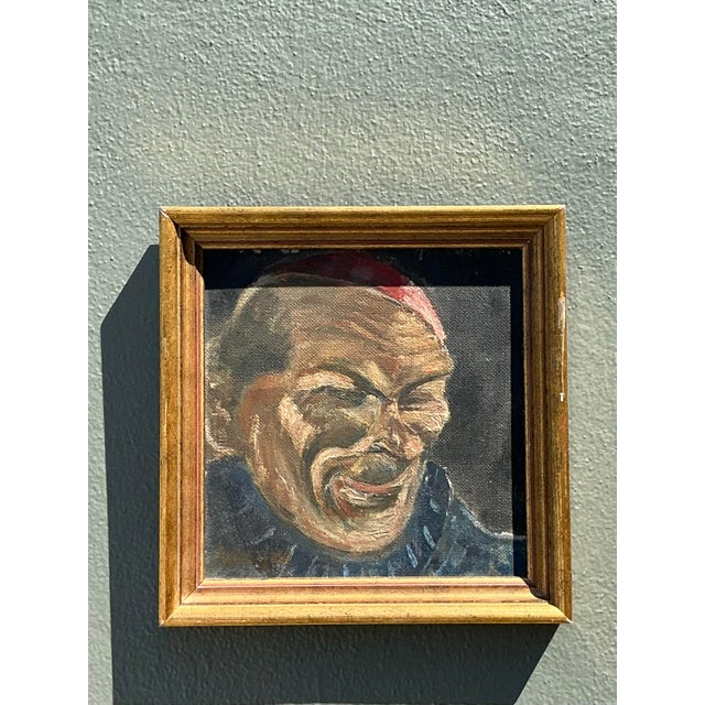 Mid 20th Century Vintage Original Oil Portrait of Man For Sale - Image 5 of 12