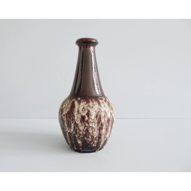 Brown Fat Lava Glaze Vase with Handles from Bay Keramik, 1970s For Sale - Image 4 of 11