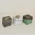 Three geometric leaning square studio pottery boxes glazed in black and white. Sculptural square studio pottery boxes,...