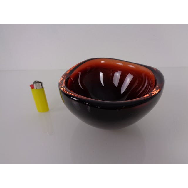 Orrefors Swedish Burgundy Glass Bowl from Orrefors, 1960s For Sale - Image 4 of 18