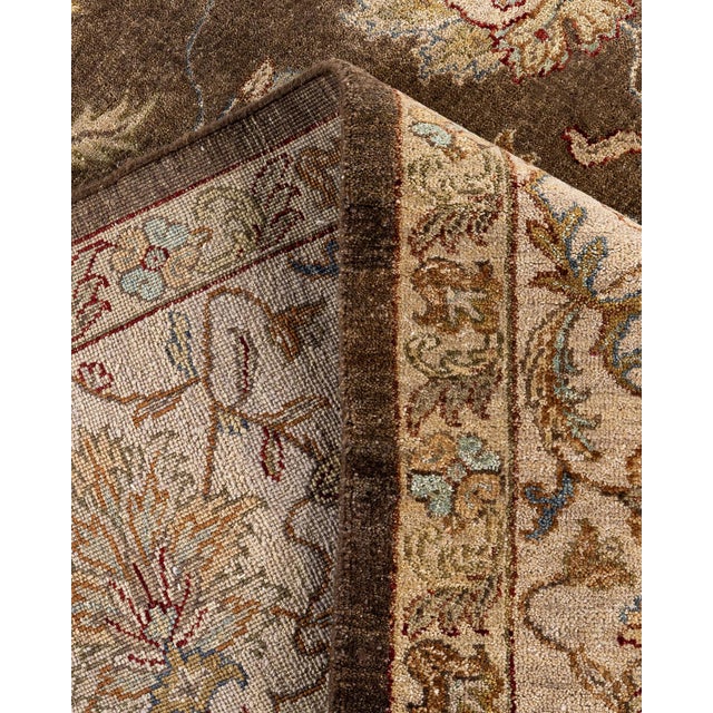 Oushak, One-of-a-Kind Hand-Knotted Area Rug - Green, 8' 2" x 9' 9" For Sale In New York - Image 6 of 8