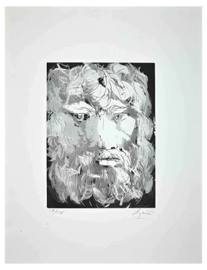 Giacomo Manzú, Portrait of King Oedipus, Original Etching, 1970