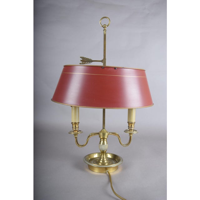 French Bouillotte Brass Two-Light Table Lamp, 1920s For Sale - Image 6 of 15