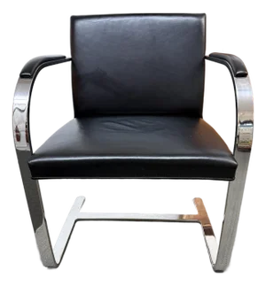 Brueton Cantilever Leather + Chrome Chair