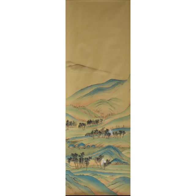 Hand-Painted Chinese Landscape Wallpaper | Chinoiserie Mural | Custom Luxury Wall Mural for Living Room For Sale - Image 4 of 5