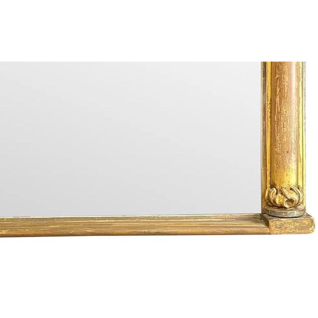 Mid 19th Century 19th Century French Empire Giltwood & Gesso Mantel Mirror — 22" X 34" For Sale - Image 5 of 16