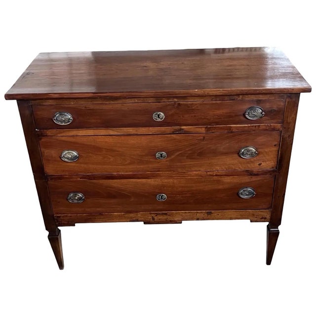Late 18th Century 18th Century Italian Neoclassical Walnut Dresser / Chest of Drawers For Sale - Image 5 of 12