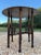 Wood Industrial Moroccan Side Table With Round Raw Steel Top + Weathered Folding Base For Sale - Image 7 of 16