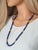 Vintage 30-Inch Sodalite and 14k Gold Beaded Necklace, Circa 1970s For Sale - Image 4 of 7