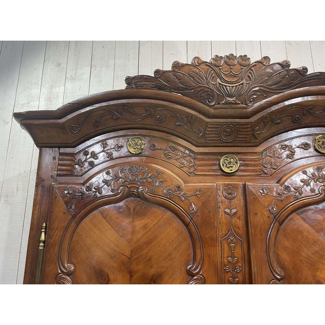 Wood 19th Century Rennes Wardrobe in Cherry Wood from Louis Boutin For Sale - Image 7 of 18
