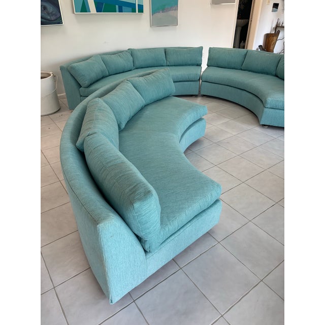 1970s Milo Baughman Attributed Circular Sectional Sofa For Sale In Philadelphia - Image 6 of 11