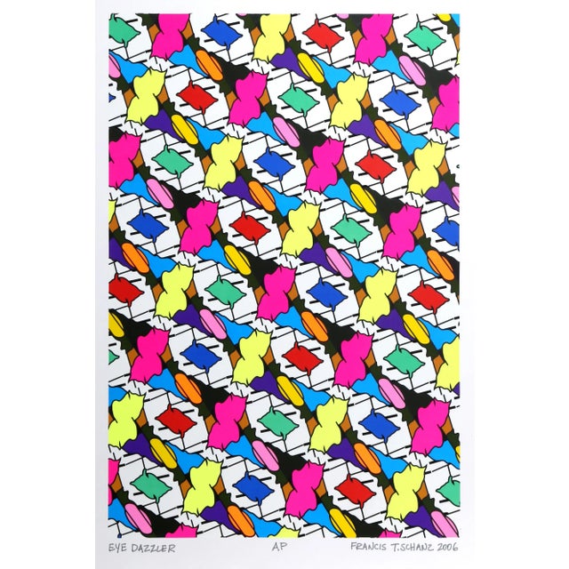 Eye Dazzler, Francis Schanz Screenprint in Day-Glo Ink, Signed, Numbered, and Dated in Marker For Sale - Image 4 of 4