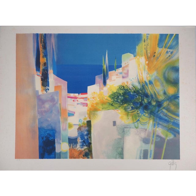 Daniel Gelis, Village en bord de mer, Lithograph For Sale - Image 7 of 7
