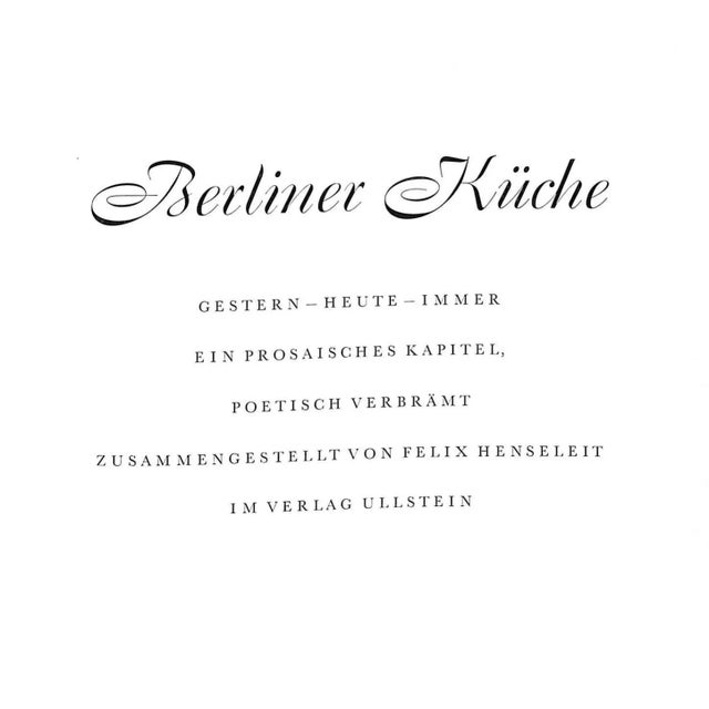 [48] pp. Ullstein, Berlin 1959 7" x 7 3/4" Recipes from various hotels, restaurants etc.