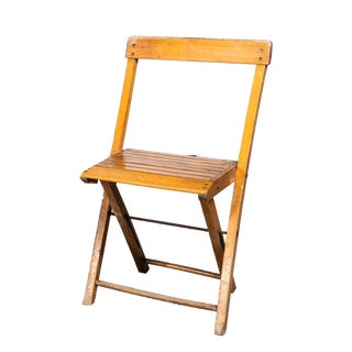 Vintage Beech Bar Back Folding Chair, 1960s For Sale