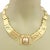 This is an ancient Egyptian style necklace, it is crafted from solid 18k yellow and 14k rose gold with a matte and...